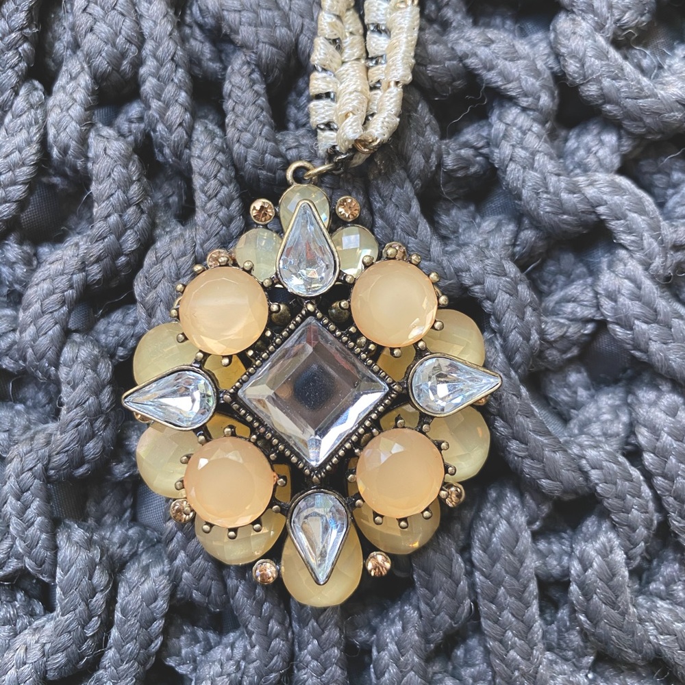 LOFT Gemstone Pendant Rope Necklace
